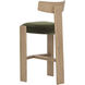 Horton 41 inch Rustic Oak / Forest Green Barstool